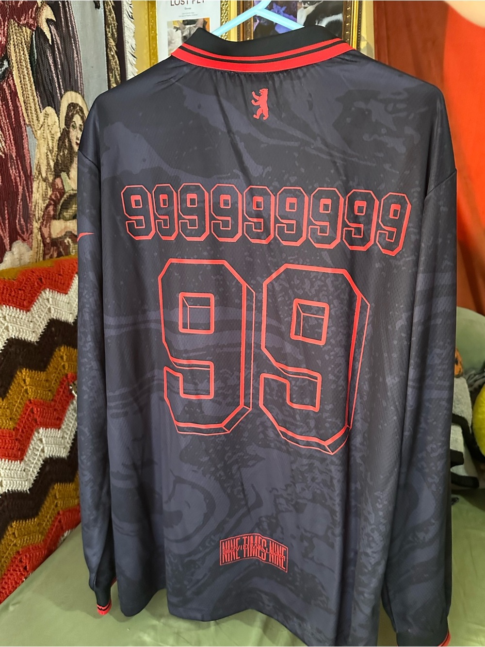 999999999 x David Williams Red & Black Techno Rave Jersey Rare Collectible